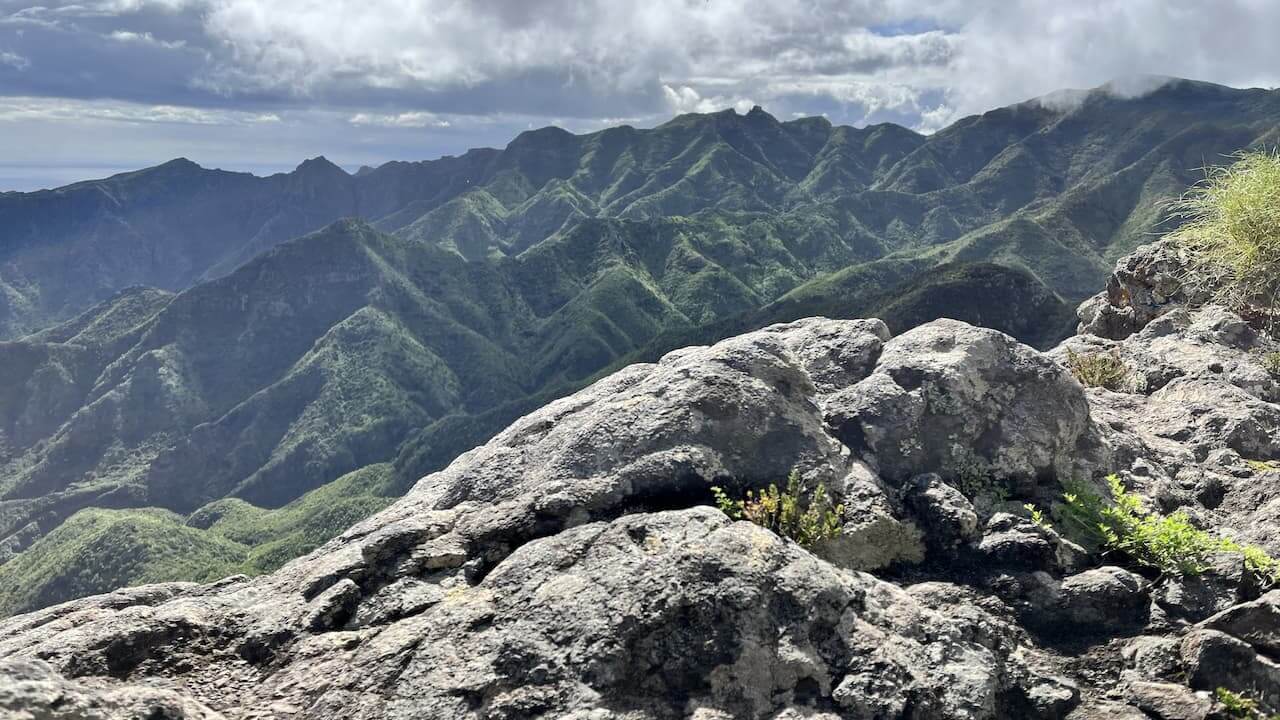 Panorama from the TF-5 trail from Chamorga to Igueste San Andres. This trail has probably the longest ridge walk among all Anaga trails.